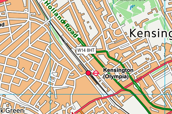 W14 8HT map - OS VectorMap District (Ordnance Survey)