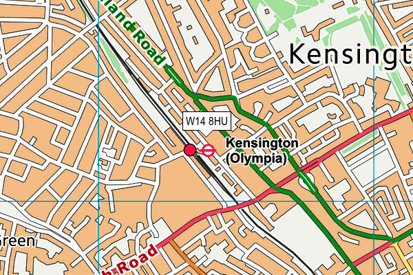 W14 8HU map - OS VectorMap District (Ordnance Survey)