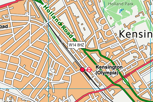 W14 8HZ map - OS VectorMap District (Ordnance Survey)