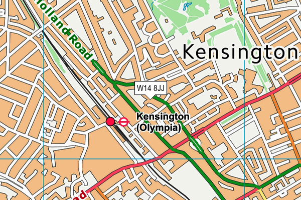 W14 8JJ map - OS VectorMap District (Ordnance Survey)