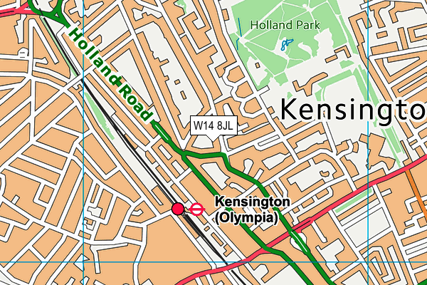 W14 8JL map - OS VectorMap District (Ordnance Survey)