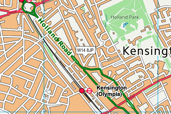 W14 8JP map - OS VectorMap District (Ordnance Survey)