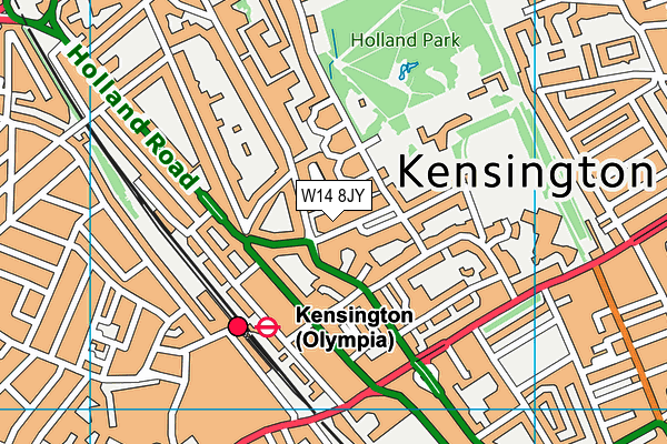 W14 8JY map - OS VectorMap District (Ordnance Survey)