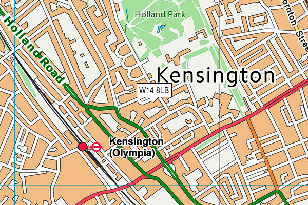 W14 8LB map - OS VectorMap District (Ordnance Survey)