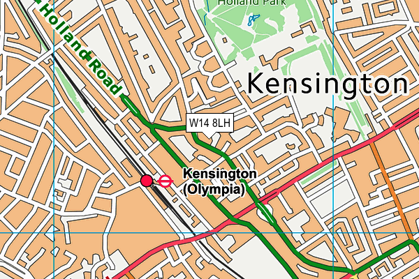 W14 8LH map - OS VectorMap District (Ordnance Survey)