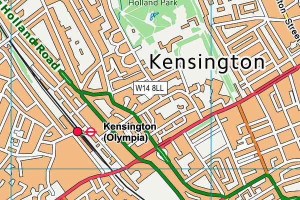 W14 8LL map - OS VectorMap District (Ordnance Survey)