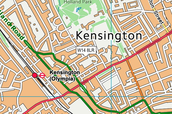 W14 8LR map - OS VectorMap District (Ordnance Survey)