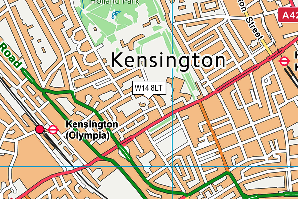 W14 8LT map - OS VectorMap District (Ordnance Survey)