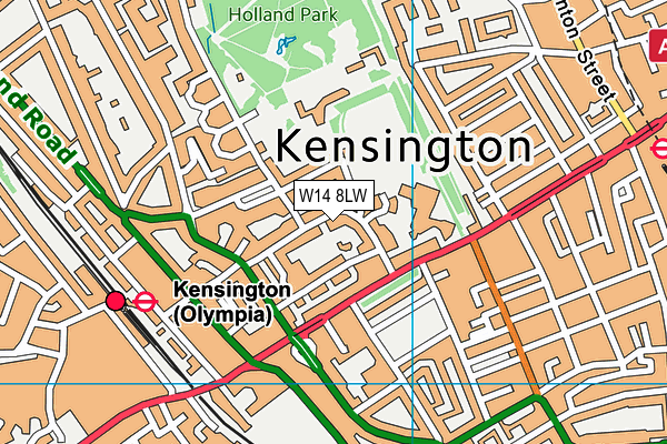 W14 8LW map - OS VectorMap District (Ordnance Survey)