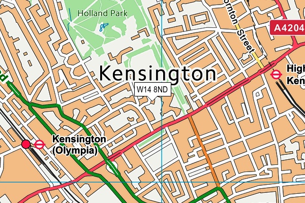 W14 8ND map - OS VectorMap District (Ordnance Survey)