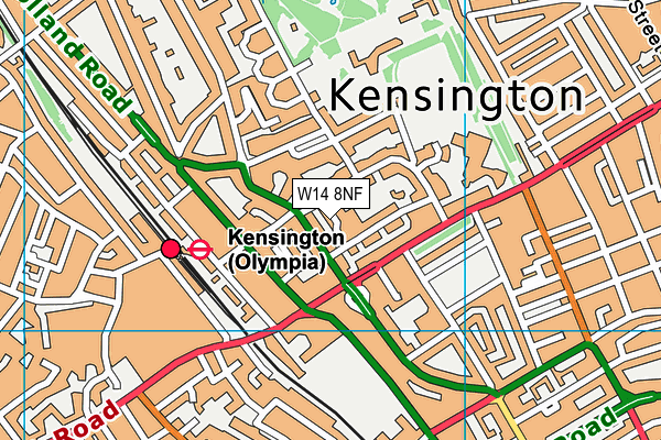 W14 8NF map - OS VectorMap District (Ordnance Survey)