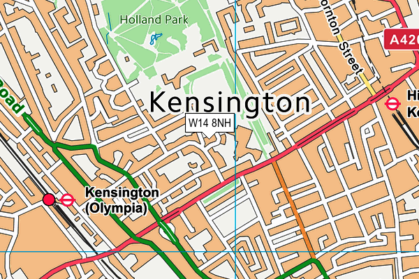 W14 8NH map - OS VectorMap District (Ordnance Survey)