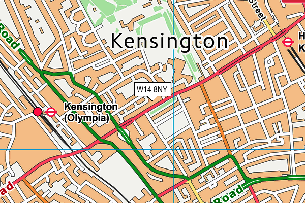 W14 8NY map - OS VectorMap District (Ordnance Survey)