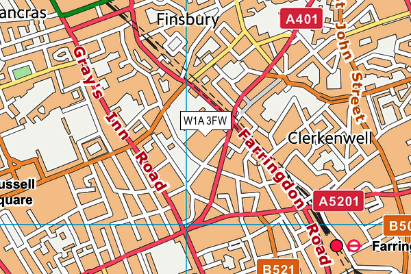 W1A 3FW map - OS VectorMap District (Ordnance Survey)