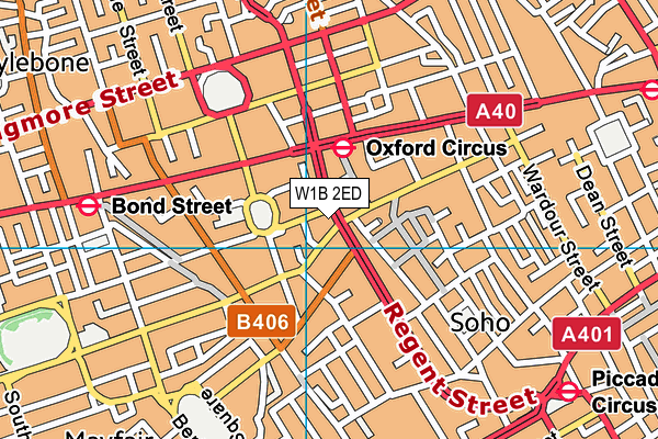 W1B 2ED map - OS VectorMap District (Ordnance Survey)