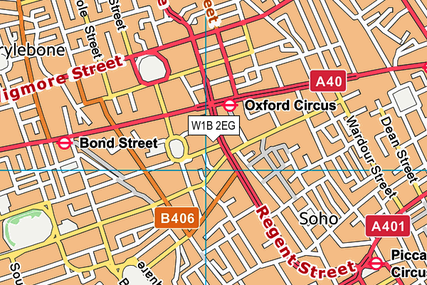 W1B 2EG map - OS VectorMap District (Ordnance Survey)