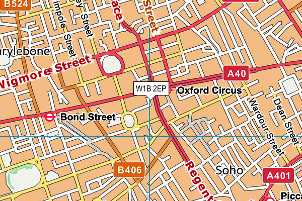 W1B 2EP map - OS VectorMap District (Ordnance Survey)