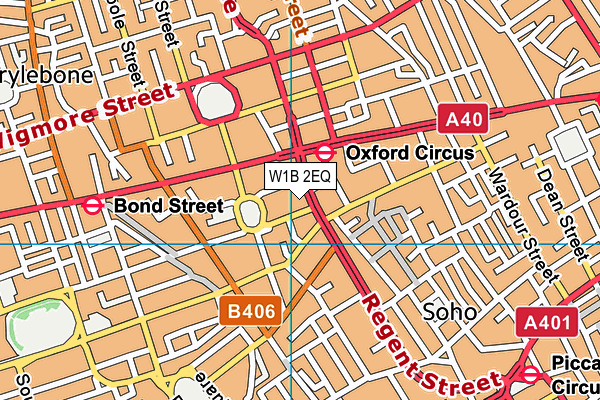 W1B 2EQ map - OS VectorMap District (Ordnance Survey)