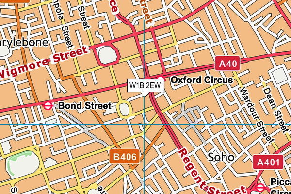 W1B 2EW map - OS VectorMap District (Ordnance Survey)