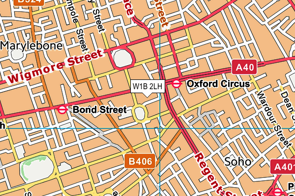 W1B 2LH map - OS VectorMap District (Ordnance Survey)