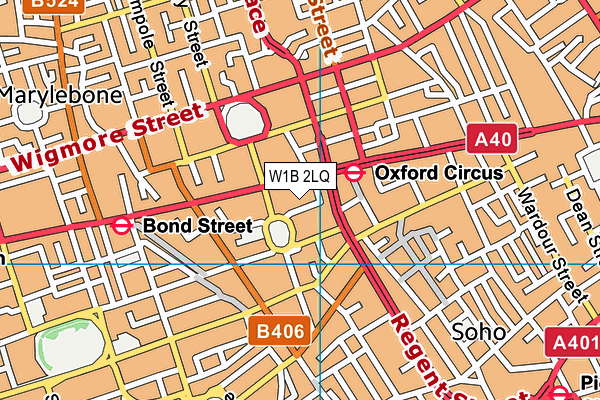 W1B 2LQ map - OS VectorMap District (Ordnance Survey)