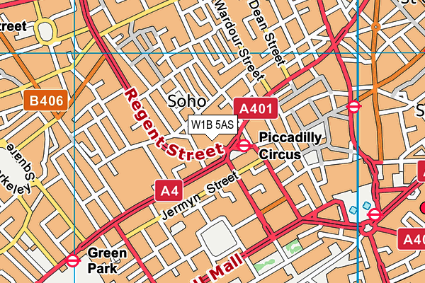 Akasha Holistic Wellbeing Centre @ Hotel Cafe Royal map (W1B 5AS) - OS VectorMap District (Ordnance Survey)