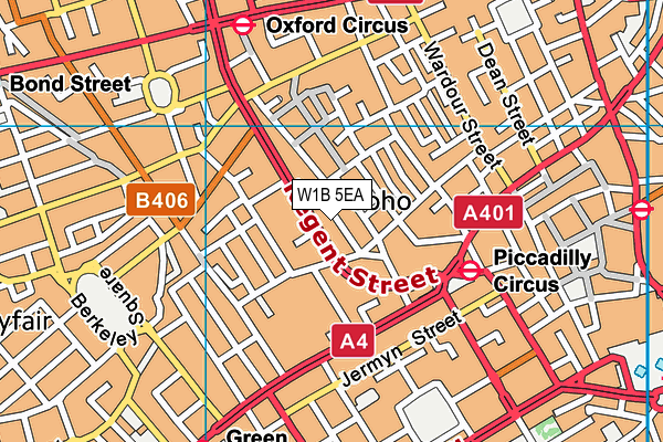 W1B 5EA map - OS VectorMap District (Ordnance Survey)