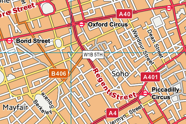 W1B 5TH map - OS VectorMap District (Ordnance Survey)