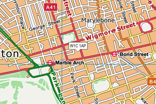 W1C 1AP map - OS VectorMap District (Ordnance Survey)