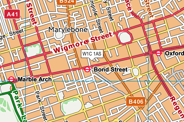 W1C 1AS map - OS VectorMap District (Ordnance Survey)