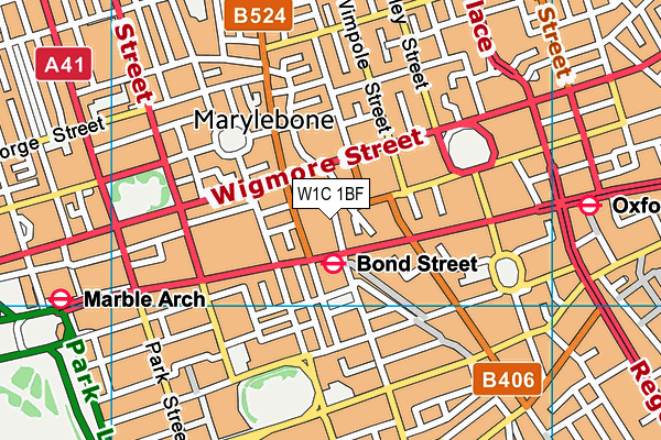 W1C 1BF map - OS VectorMap District (Ordnance Survey)