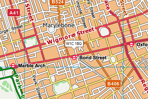 W1C 1BQ map - OS VectorMap District (Ordnance Survey)