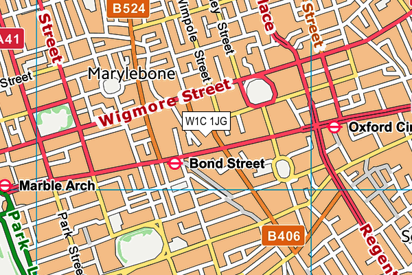 W1C 1JG map - OS VectorMap District (Ordnance Survey)