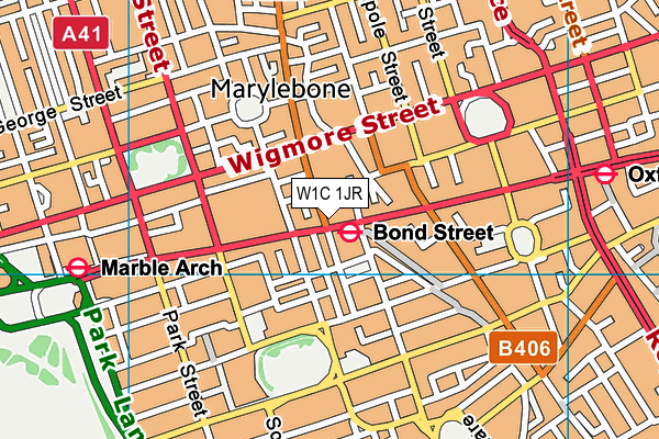 W1C 1JR map - OS VectorMap District (Ordnance Survey)