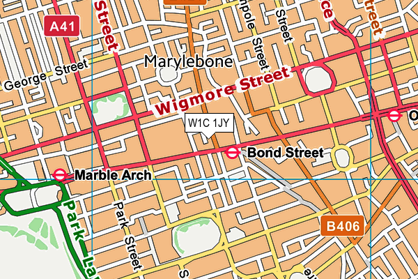 W1C 1JY map - OS VectorMap District (Ordnance Survey)