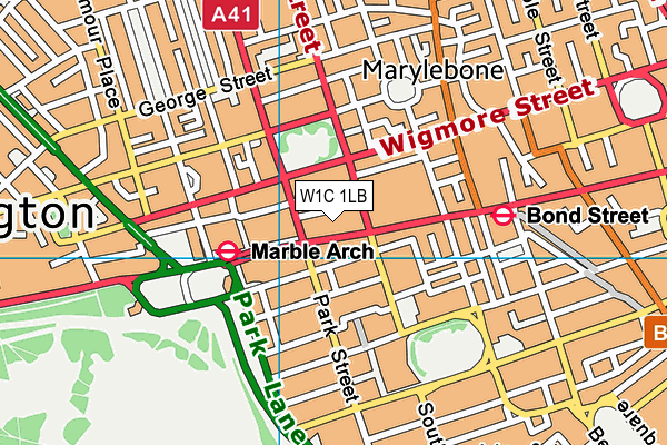 W1C 1LB map - OS VectorMap District (Ordnance Survey)