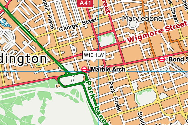 W1C 1LW map - OS VectorMap District (Ordnance Survey)