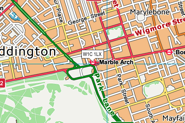 W1C 1LX map - OS VectorMap District (Ordnance Survey)