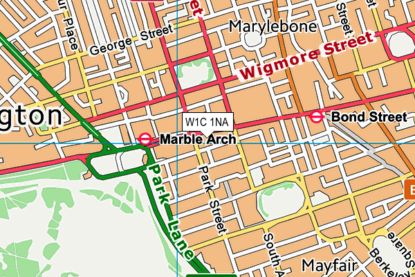 W1C 1NA map - OS VectorMap District (Ordnance Survey)