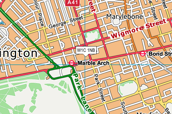 W1C 1NB map - OS VectorMap District (Ordnance Survey)