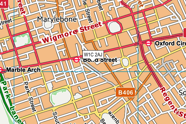 W1C 2AJ map - OS VectorMap District (Ordnance Survey)