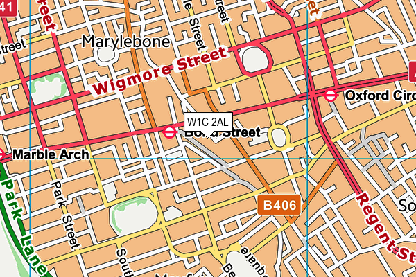 W1C 2AL map - OS VectorMap District (Ordnance Survey)