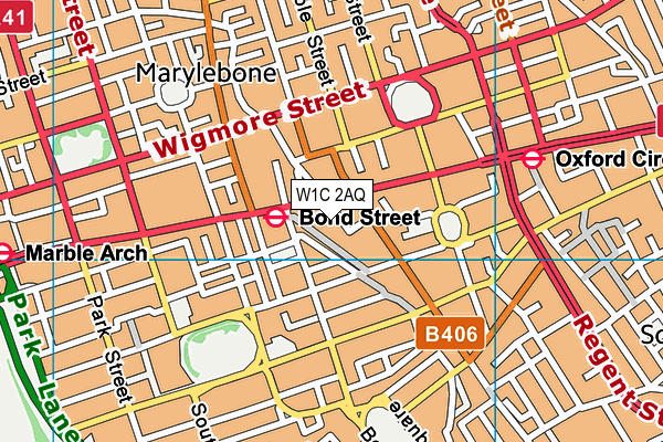 W1C 2AQ map - OS VectorMap District (Ordnance Survey)