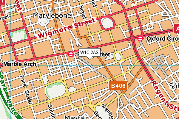 W1C 2AS map - OS VectorMap District (Ordnance Survey)