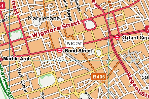 W1C 2AT map - OS VectorMap District (Ordnance Survey)