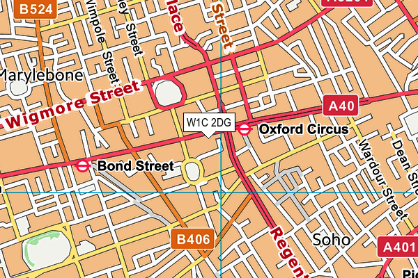 W1C 2DG map - OS VectorMap District (Ordnance Survey)