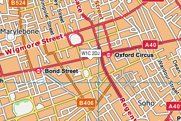 W1C 2DJ map - OS VectorMap District (Ordnance Survey)