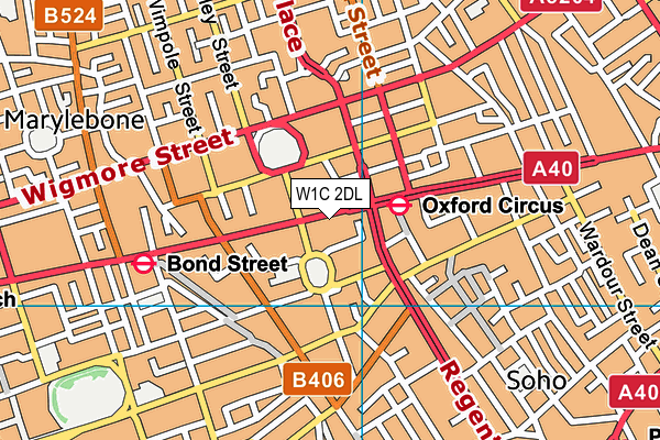 W1C 2DL map - OS VectorMap District (Ordnance Survey)