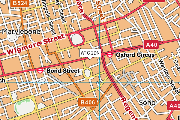 W1C 2DN map - OS VectorMap District (Ordnance Survey)