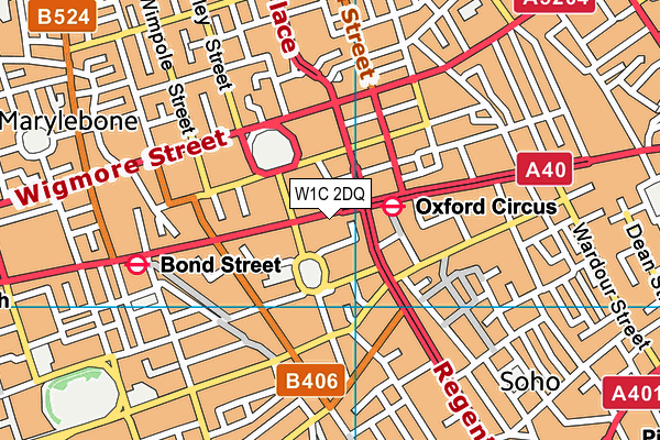 W1C 2DQ map - OS VectorMap District (Ordnance Survey)